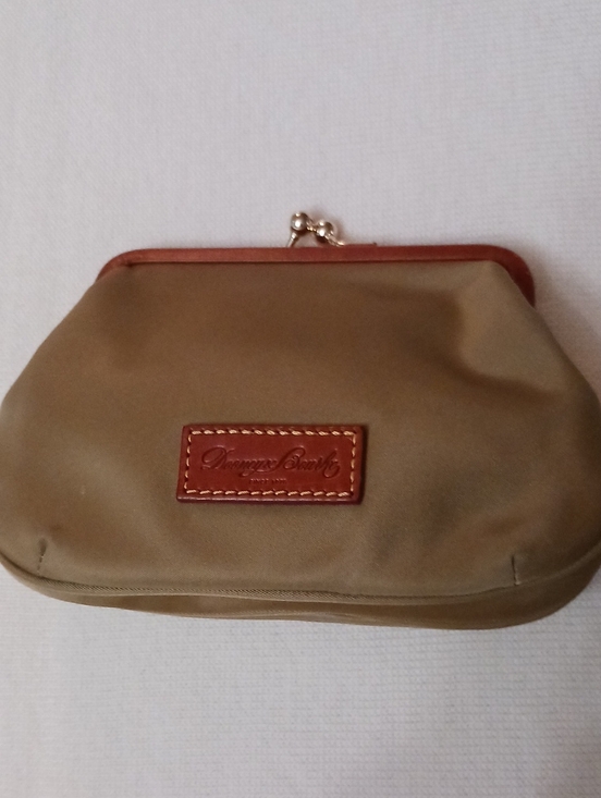 Dooney & Bourke Accessories - Dooney & Bourke Khaki and Tan Kiss-Lock Coin Purse